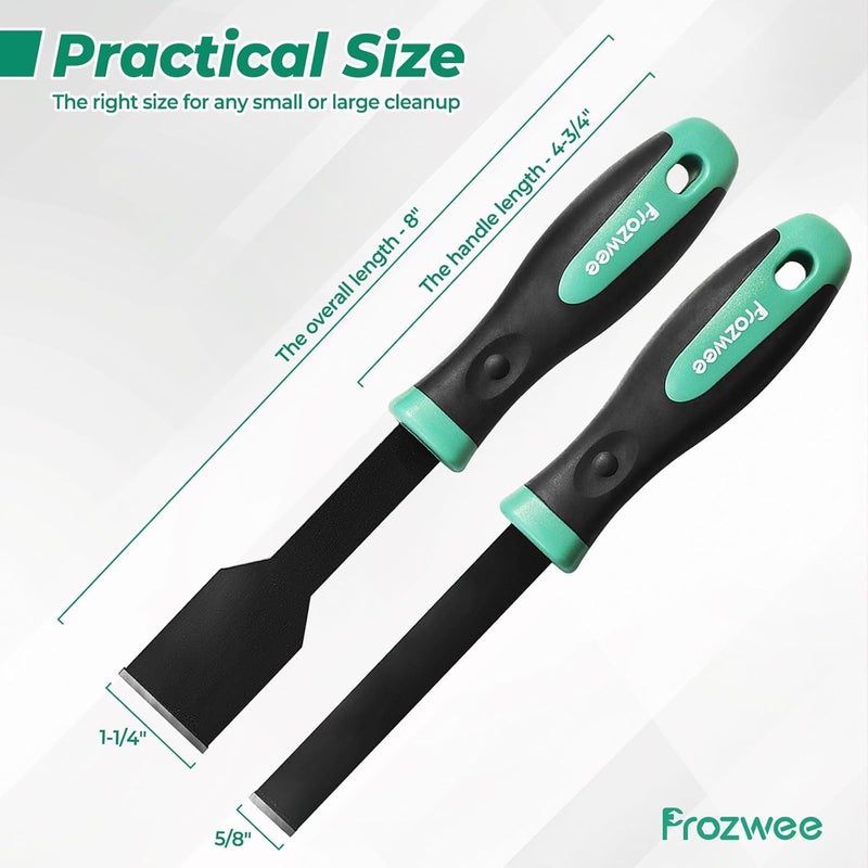 Prozwee 2PCS Carbide Scraper Set(1-1/4 inch & 5/8 inch),Super Gasket Scraper with Durable Tungsten Tip for Remove Gaskets, Carbon and More from Varied Surfaces - Image 4